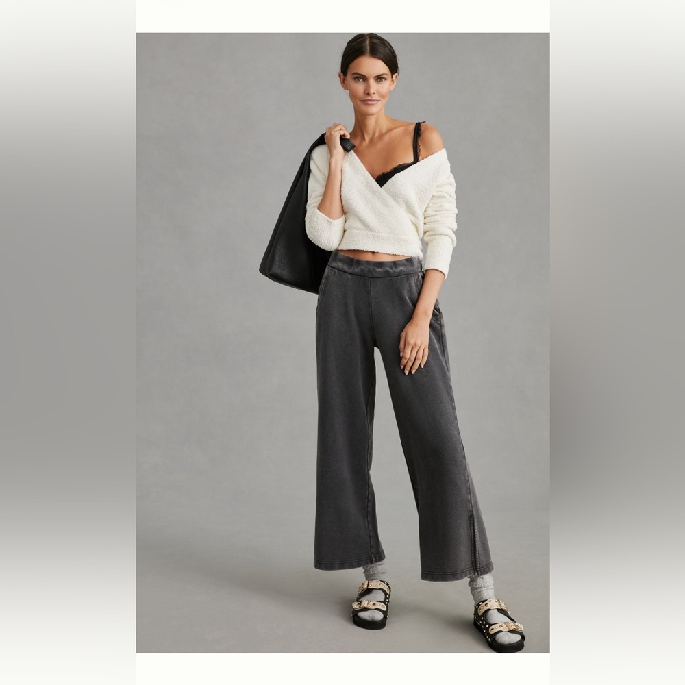 ANTHROPOLOGIE DAILY PRACTICE Wide Leg Slit Pants (Size S)